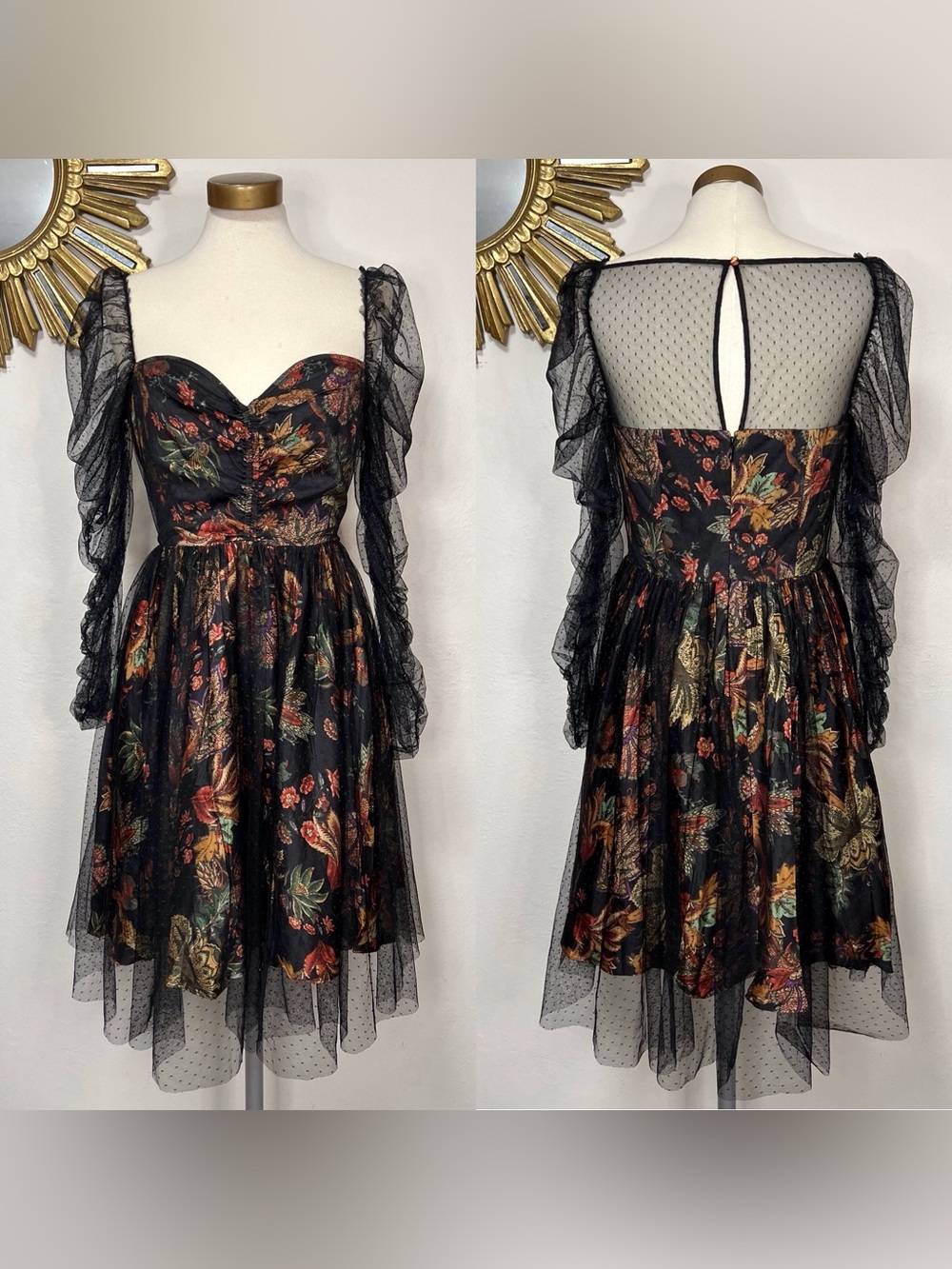 Cara Cara Ritchie Black Floral Mesh Dress